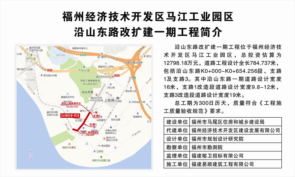 福州經(jīng)濟技術開發(fā)區(qū)馬江工業(yè)園區(qū)沿山東路改擴建一期工程開工儀式